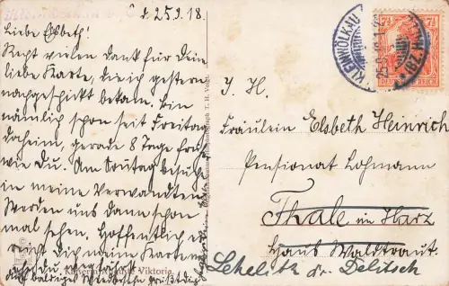 AK 1.WK Kaiserin Auguste Viktoria Portrait 1918 gelaufen Patriotika Postkarte