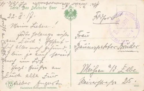 AK Dragoner- und Ulanen-Patrouille am Eingang eines Dorfes Soldaten 1917