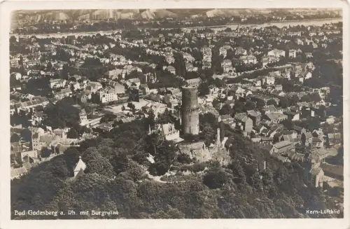 AK Bad Godesberg Burgruine Nordrhein-Westfalen Luftbild Postkarte