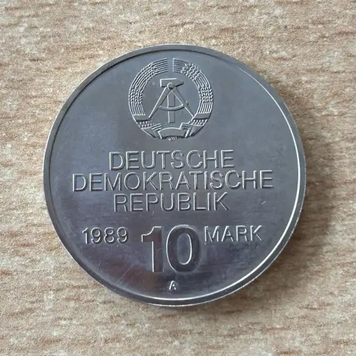 DDR 10 Mark 40 Jahre RGW Gebäude Moskau 1989