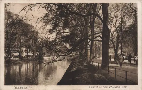 AK Düsseldorf Partie Königsallee Nordrhein-Westfalen 1914 gelaufen Postkarte