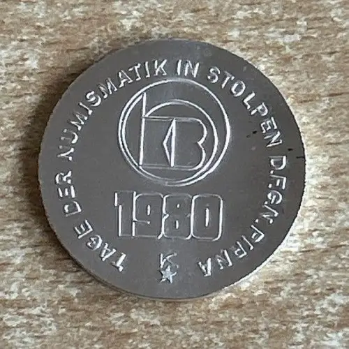 DDR Medaille Tage der Numismatik in Stolpen 1980