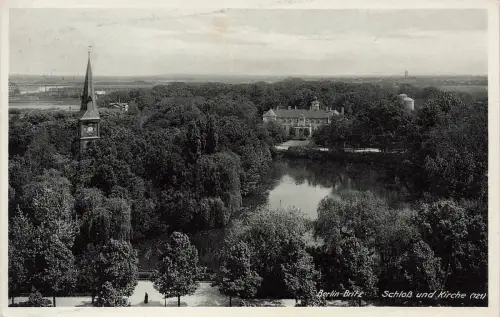 AK Berlin-Britz Schloss Kirche Berlin 1940 gelaufen Postkarte