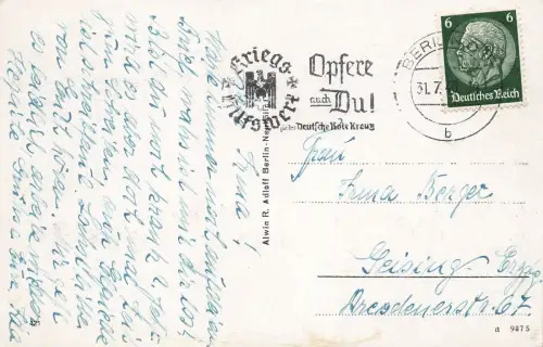 AK Berlin-Britz Schloss Kirche Berlin 1940 gelaufen Postkarte