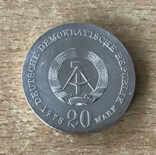 DDR 20 Mark 1978 Johann Gottfried Herder Silber Gedenkmünze