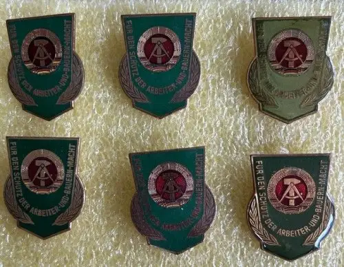 6x DDR Abzeichen Deutsche Volkspolizei für den Schutz der Arbeiter-Macht