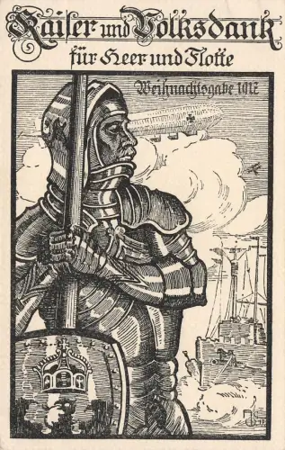 AK 1.WK Weihnachtsgabe 1917 Kaiser und Volksdank ungelaufen Patriotika Postkarte