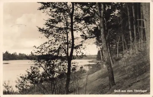 AK Tiborlager Partie am Nischlitzsee Ostbrandenburg 1940 gelaufen Postkarte
