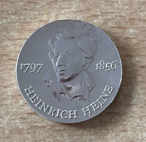 DDR 10 Mark 1972 Heinrich Heine Silber Münze