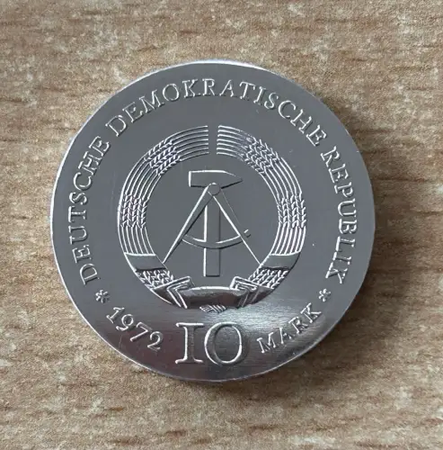 DDR 10 Mark 1972 Heinrich Heine Silber Münze