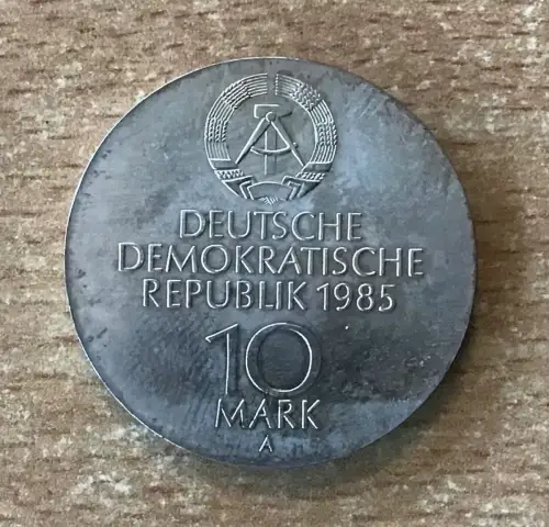DDR 10 Mark 1985 Semperoper Dresden Silber