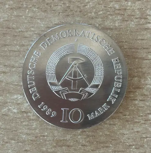 DDR 10 Mark 1989 Johann Gottfried Schadow Silber Gedenkmünze