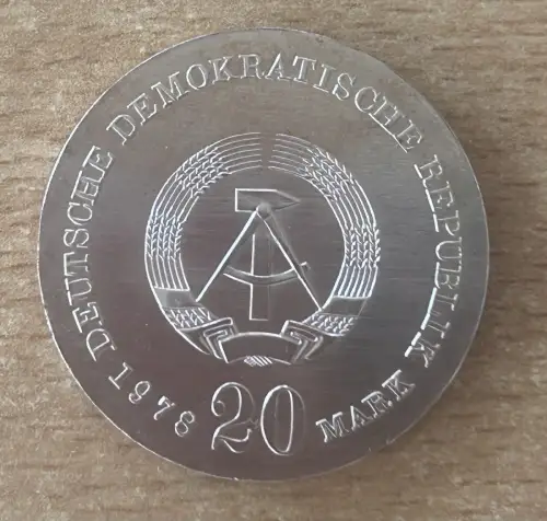 DDR 20 Mark 1978 Johann Gottfried Herder Silber Gedenkmünze