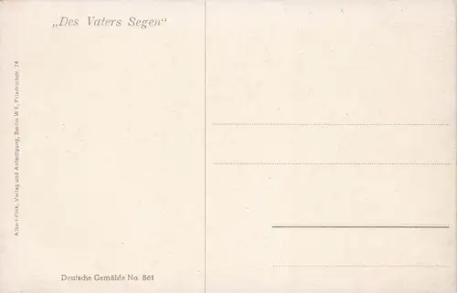 AK 1.WK Des Vaters Segen Soldat Familie ungelaufen Patriotika