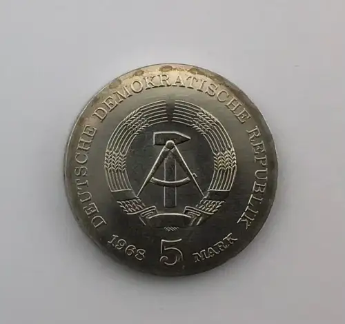 DDR 5 Mark, Robert Koch Gedenkmünze 1968