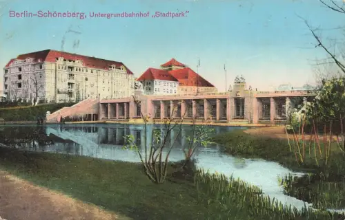 AK Berlin-Schöneberg Untergrundbahnhof Stadtpark Berlin 1917 gelaufen Postkarte