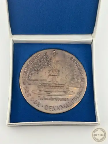 DDR Medaille Denkmalpflege Cottbus Tuchmacherturm Kulturbund der DDR