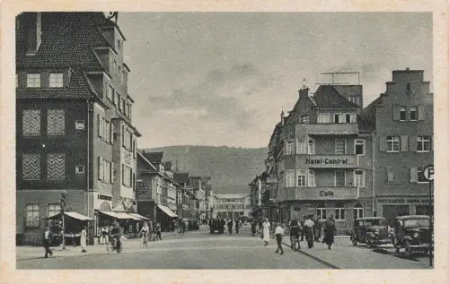 AK Ebingen Bahnhofstraße Hotel Cafe Baden-Württemberg ungelaufen Postkarte