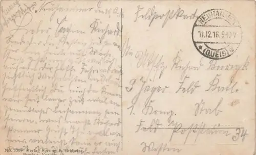 Dorfstraße mit Postamt Neuhammer am Queis Świętoszów Schlesien Postkarte AK 1916