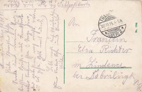 Zeppelin über den Wilhelmsplatz in Frankfurt Oder Brandenburg Postkarte AK 1915