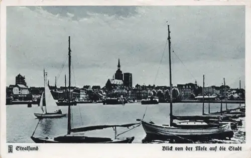 AK Stralsund Stadtansicht Mecklenburg-Vorpommern 1942 gelaufen Postkarte