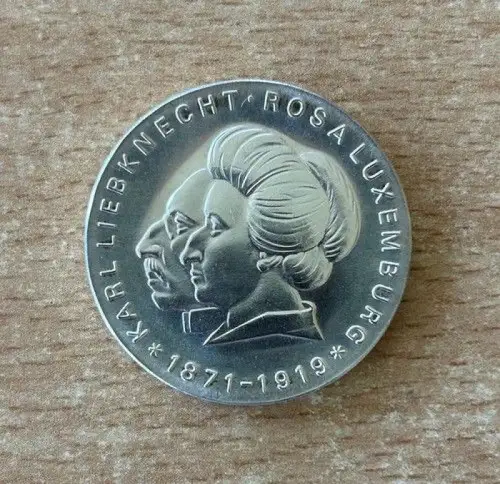 DDR Münze 20 Mark 1971 Rosa Luxemburg / Karl Liebknecht Silber