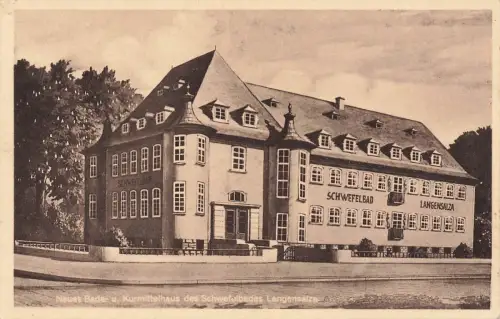 AK Langensalza Kurmittelhaus Schwefelbad Thüringen 1939 gelaufen Postkarte