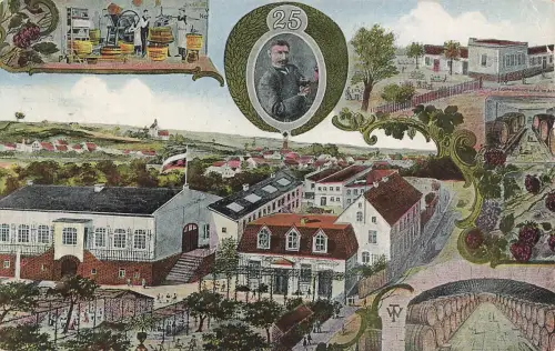 AK Petersberg Gutenberg Weinschänke Sachsen-Anhalt 1925 gelaufen Postkarte