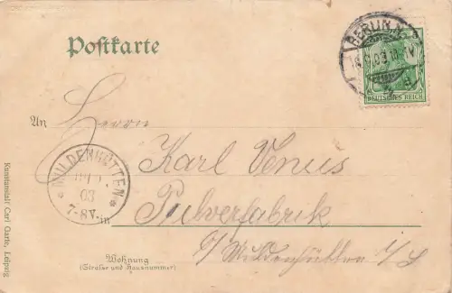 AK Berlin Universität Berlin 1903 gelaufen Postkarte
