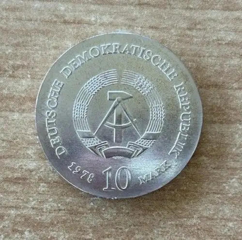 DDR 10 Mark 1978 Justus von Liebig Silber