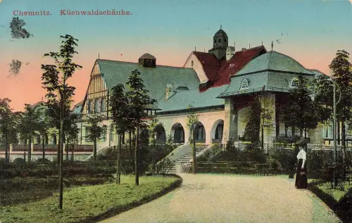AK Chemnitz Küchwaldschänke Sachsen 1917 gelaufen Postkarte