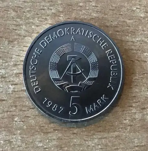 DDR Münze 5 Mark 1987 Nikolai Viertel Berlin