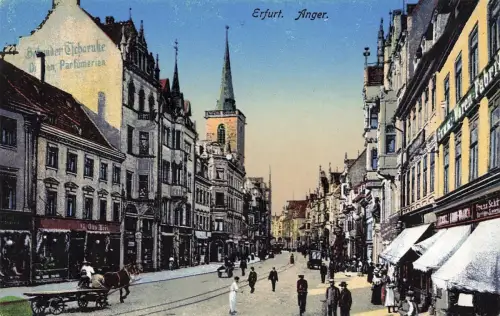 AK Erfurt Anger Straßenansicht Thüringen ungelaufen Postkarte