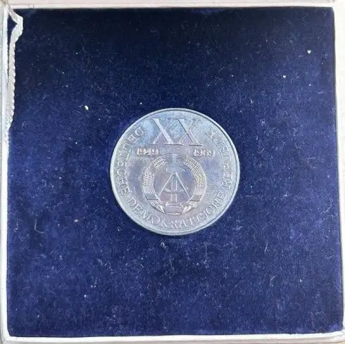 DDR XX 20 Jahre DDR 1949 - 1969, Silber Medaille Wilhelm Pieck