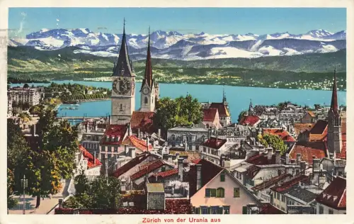 AK Zürich Stadtansicht Kirche Schweiz 1930 gelaufen Postkarte
