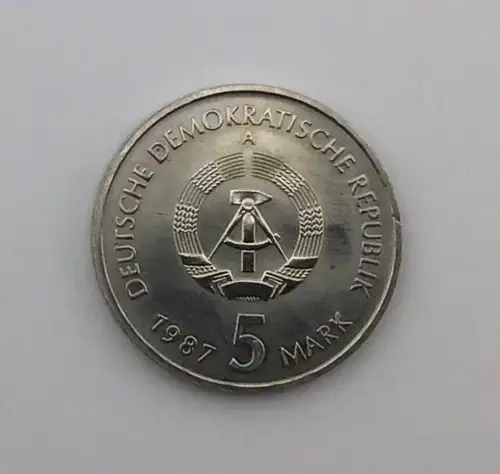 DDR Münze 5 Mark 1987 Nikolai Viertel Berlin