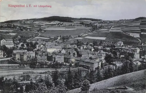 AK Klingenthal Stadtansicht Lämpelberg Sachsen Vogtland 1919 gelaufen Postkarte