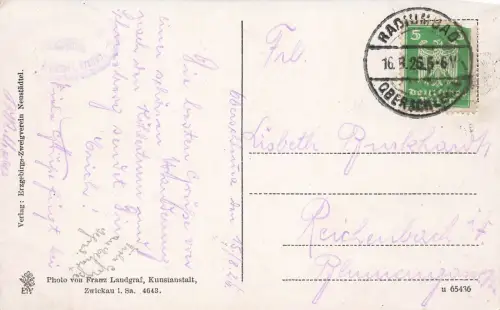 AK Neustädtel Köhlerturm auf Gleesberge Sachsen Erzgebirge 1926 Postkarte