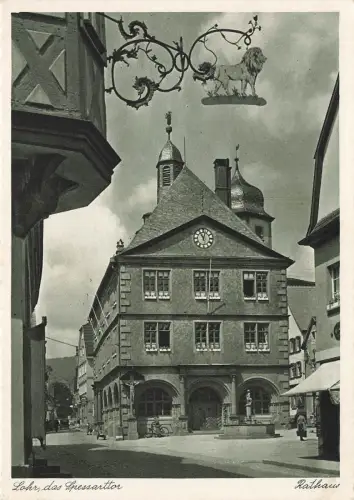 AK Lohr Spressarttor Rathaus Bayern 1942 gelaufen Postkarte