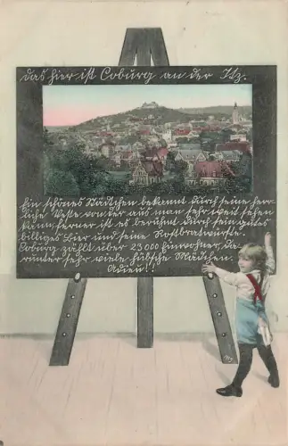 AK Coburg Fotomontage kleiner Junge Bayern 1906 gelaufen Postkarte