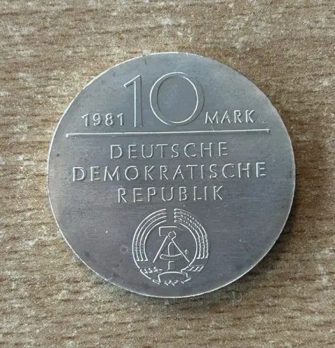 DDR 10 Mark 1981 G. W. Friedrich Hegel Silber stgl.