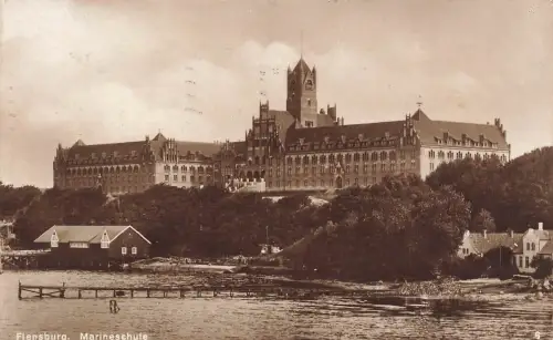 AK Flensburg Marineschule Schleswig-Holstein 1931 gelaufen Postkarte
