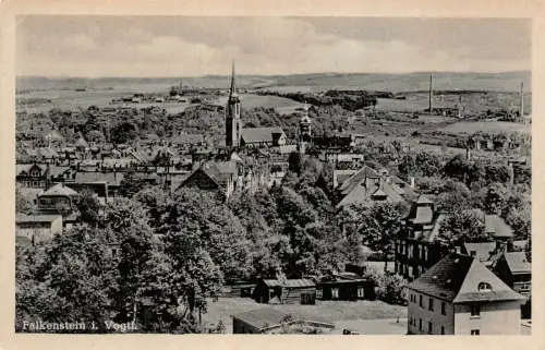 Falkenstein i. Vogtl. Kirche Luftaufnahme Postkarte AK