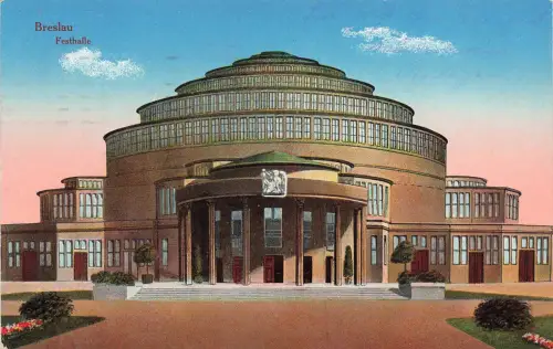 AK Breslau Festhalle Schlesien 1915 gelaufen Postkarte