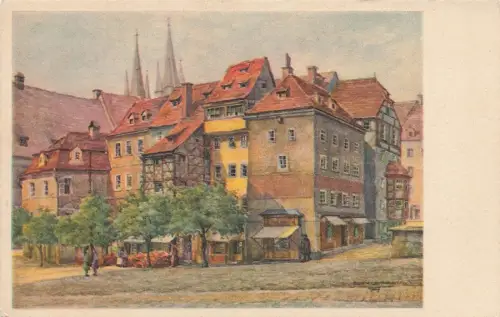 AK Eger Cheb Markt Stöckl Böhmen ungelaufen Postkarte Helo-Kunst No. 5