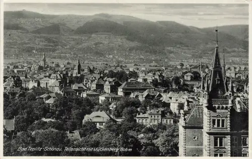 AK Bad Teplitz Schönau Teilansicht Mückenberg Böhmen 1935 gelaufen Feldpostkarte