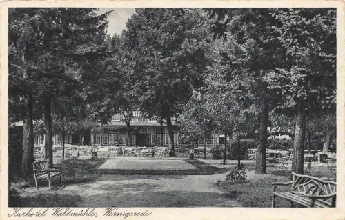 AK Wernigerode Kurhotel Waldmühle Sachsen-Anhalt 1936 gelaufen Postkarte