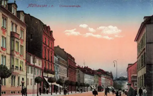 AK Mülhausen Elsass Colmarenstraße Frankreich ungelaufen Postkarte