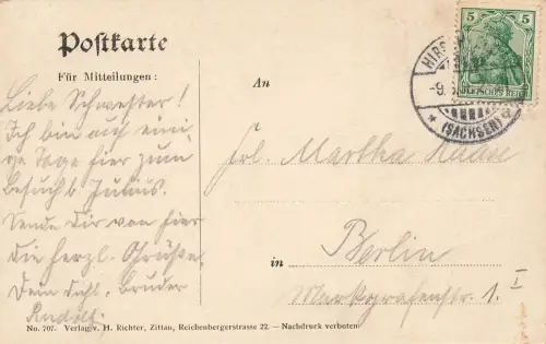 AK Neissethal Station Rosenthal Brücke Brandenburg 1908 gelaufen Postkarte