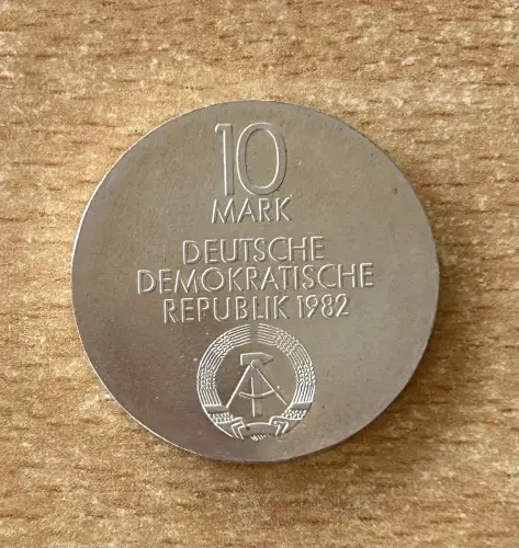 10 Mark 1982 Gewandhaus Leipzig Silber Gedenkmünze
